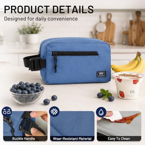 MIER Small Freezable Snack Bags Frozen Mini Cooler with 2 Gel Packs, Blue - color: Light Blue