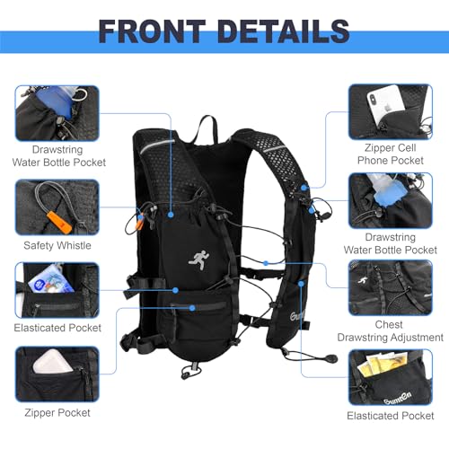 Running Vest with Adjustable Chest Straps for Women Men Hydration Vest for Marathon Jogging Hiking Cycling - size: Black, style: Running Vest with one 1.5L Water Bladder