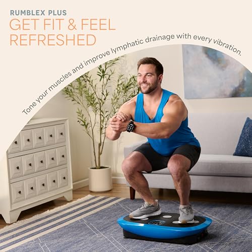 Lifepro Rumblex 4D Vibration Plate Exercise Machine with 7 Training Modes - color: Blue, size: Plus