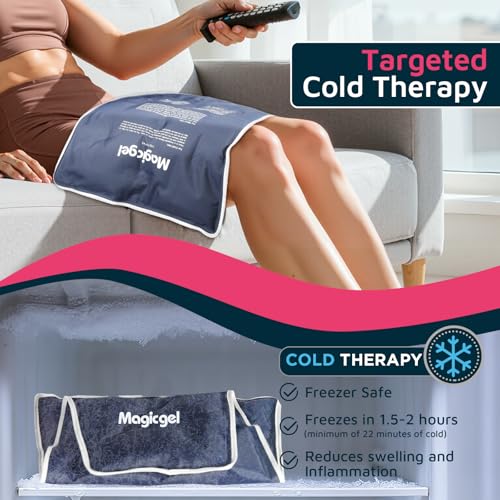 Magic Gel Leg Ice Pack - Professional Cold Therapy - Wrap Around Shin Ice Packs - Full Leg Ice Pack Wrap Around Entire Legs - Cool Down Your Legs Shins Hamstrings - Grey - style: Leg Ice Pack - Grey