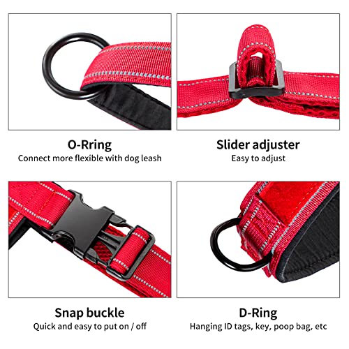 Annchwool No Pull Dog Harness with Soft Padded Handle(Red,XS,1 in Width) - color: Red, size: XS