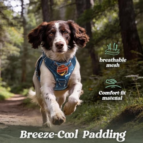 rabbitgoo Tactical Dog Harness for Small Dogs, No Pull Service Pet Vest - color: Blue Camo, size: S(Chest:16.1"-31.5",Neck:15.4"-21.6",Back:7.1")