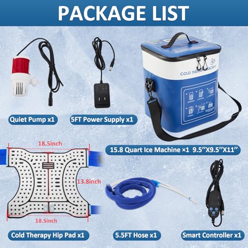 Cold Therapy Machine for Hip Post Surgery with Leak-Proof Hip Pad