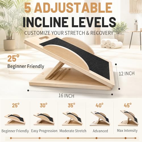 3-in-1 Wooden Slant Board, Calf Stretcher & Balance Board