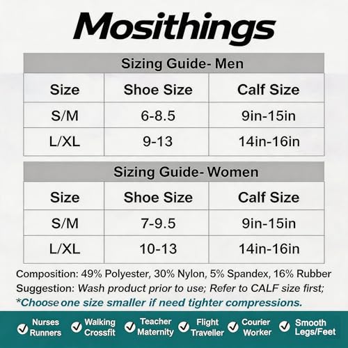 4 Pairs 20-30mmHg Compression Socks for Women Knee High Flying - color: Black, size: Small-Medium