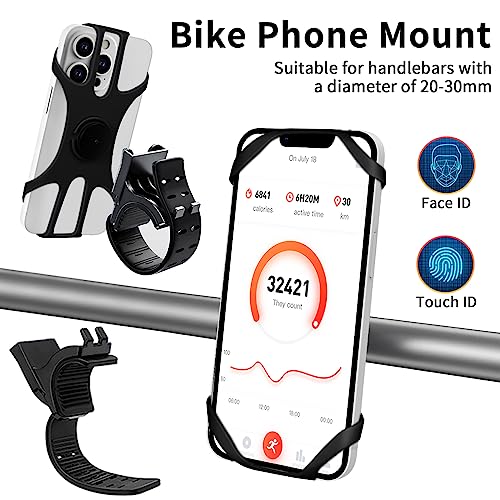 3in1 Running Sports Armband+Wristband+Bicycle Phone Holder,360° Rotation & Detachable Compatible with 4.5-7" Cellphone for iPhone 17/16/15/Pro/ProMax/14/13/mini/Pro Max/XS/XR - color: Black