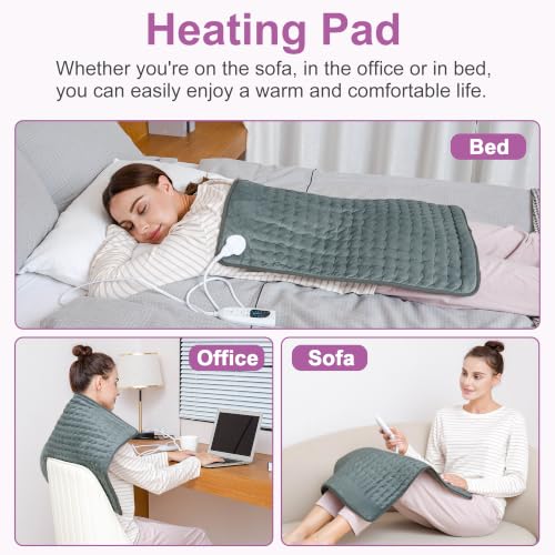 Heating Pad,Electric Heating Pads,Heating Pad for Back,DimGray,24x20 Inch - color: Darkgray, size: 24x20 Inch