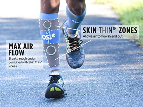 OS1st Thin Air Compression Calf Sleeves TA6 for running, maximizing airflow and relieving shin splints - color: Grey, size: Medium