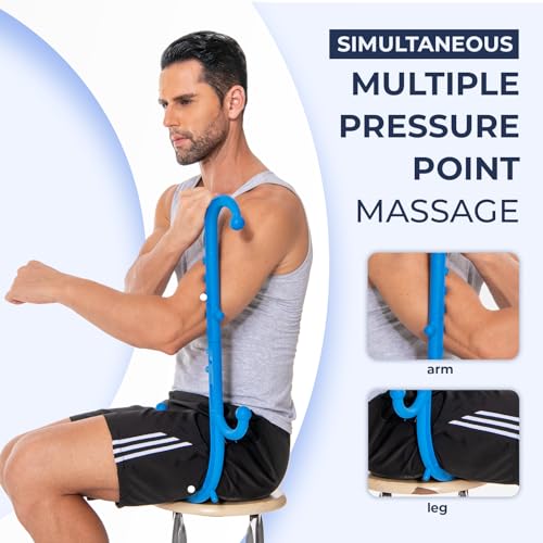 Ranarose Deep Tissue Back & Neck Massager for Body Muscle Pain Relief - color: Blue