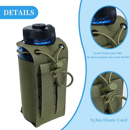 Water Bottle Pouch Molle,Water Bottle Holder with Quick Release Buckle for 32oz Water Bottle,Water Bottle Carrier for Backpack Belt Vest - color: RG