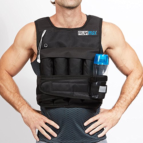RUNmax 20LBS - 150LBS Adjustable Weighted Vest Wtih Shoulder Pads Option for Men and Women - size: 20 lbs WITH SHOULDER PADS