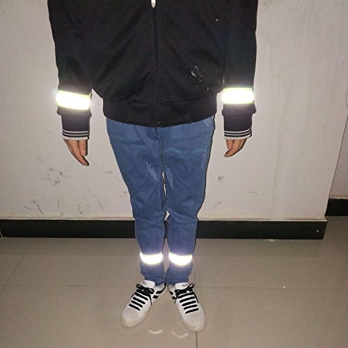 High Visibility Reflective Night Running Walking Elastic Strap Wristbands Ankle Bands Armbands Safety for Cycling Walking Running Camping Sports-Fits Women, Men & Kids - color: 1 Pairs / 2 Bands