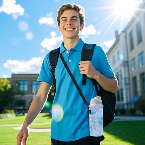 RICHEN Neoprene Water Bottle Carrier Bag with Adjustable Shoulder Strap,Insulated Water Bottle Cover for Stainless Steel/Glass/Plastic Bottles - color: BC-58, size: 750ml