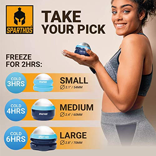 Sparthos Cold Ice Massage Roller Ball, Cryosphere Massager -Blue-54mm - color: Denim Blue, style: 54mm (Pack of 1)