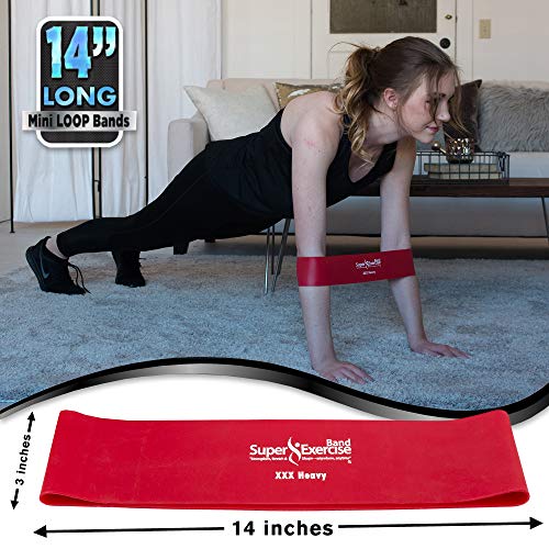 Mini Loop + Flat Resistance Band 5 Set, Latex Free - color: d. EXTRA HEAVY STRENGTH PURPLE Set