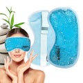 USA Merchant - Hot/Cold Plush Gel Bead Relief Wrap | Freeze Therapeutics by L'AUTRE PEAU | Hot Or Cold Reusable Ice Packs with Flexible Beads (Blue Full Eye Mask) - color: Blue Full Eye Mask