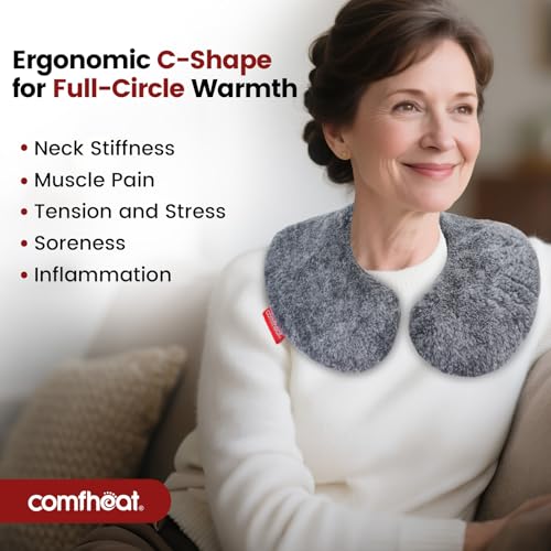 Lavender Microwave Neck Pillow, Heatable Neck Wrap for Pain Relief - color: Gray-plush