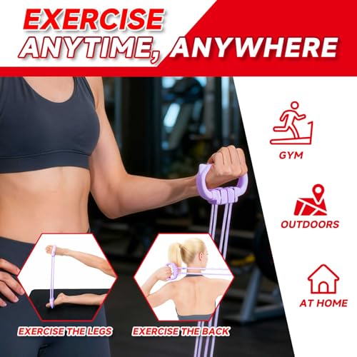 6 Gear Adjustable Resistance Bands, Fitness Resistance Bands Exercise Bands with Comfort Grips, Unisex, for Arms, Chest Extender, Home Workout, Fitness, Pilates
