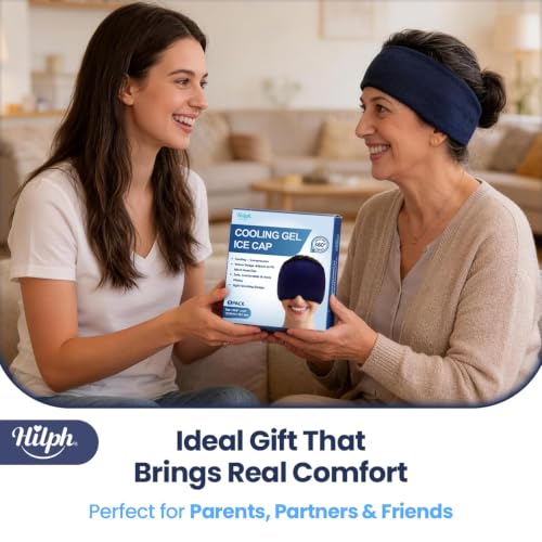 Hilph Adjustable Migraine Relief Cap, Headache Hat with Thickened Gel - style: Cool Blue