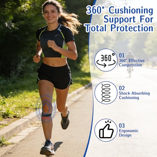 2 Pcs Patella Tendon Knee Straps Flex Patellar Tendon Knee Support Brace Patellas Stability Support Strap Patella Stabilizer for Women Men Basketball Soccer Tennis Running Hiking Cycling Protect