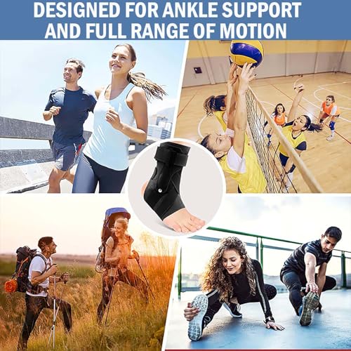 Lace Up Ankle Brace for Women Men - Adjustable Ankle Brace with Side Stabilizers for Sprained Ankle, Plantar Fasciitis Relief, Achilles Tendonitis, Injury Recovery, Ankle Support for Men Women(X-Large)
