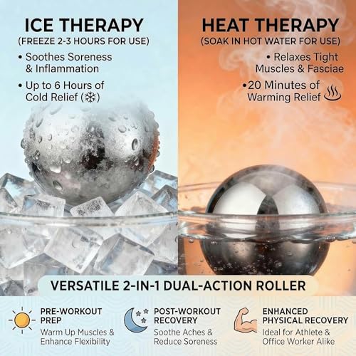 iECO Massage Ice Roller Ball Cold & Heat Therapy Plantar Fasciitis Roller - color: Gray & Blue