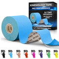 SB SOX Pro Kinesiology Tape, Synthetic Latex-Free, 16 ft (Blue - Uncut) - color: Blue - Uncut