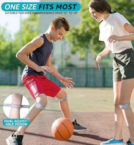 HiRui 2 Pack Patella Tendon Knee Straps - Knee Pain Relief & Patella Stabilizer Brace Support for Jumpers Knee, Running, Hiking, Basketball, Tennis, Soccer, MTB, Squats, Tendonitis, Arthritis (Gray) - color: Gray
