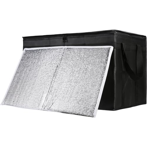 1-Pack Insulated Food Delivery Bag with Hard Bottom, 3X-Large, Black - color: Black, size: 3X-Large with Hard Bottom