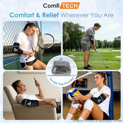 ComfiTECH Dual-Gel Elbow Ice Pack Wrap for Arm, Knee & Calf, L - size: L-Dual-Gel