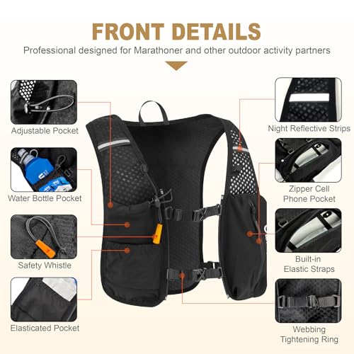 Running Vest for Women Men Adjustable Running Hydration Vest with Phone Holder Reflective Strips for Marathon Hiking Cycling - size: Gray, style: Running Vest with one 1.5L Water Bladder
