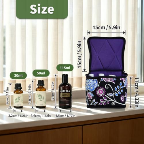 Weljoy 13 Bottle Essential Oil Carrying Case, Night Paisley - color: Night Paisley
