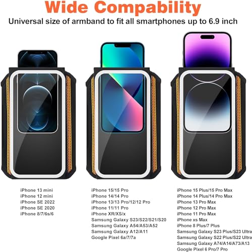 Running Armband 3D Design Sweat Resistant Running Phone Holder Up to 6.9" - color: Running armband,6.9"