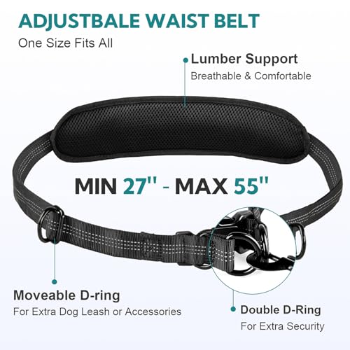 Hands Free Dog Leash 2 Dogs,Waist Leash for Dog Walking (Large) - size: Large