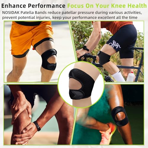 Patellar Tendon Support Strap, Patella Knee Brace for Men Women - style: Black-1Pair
