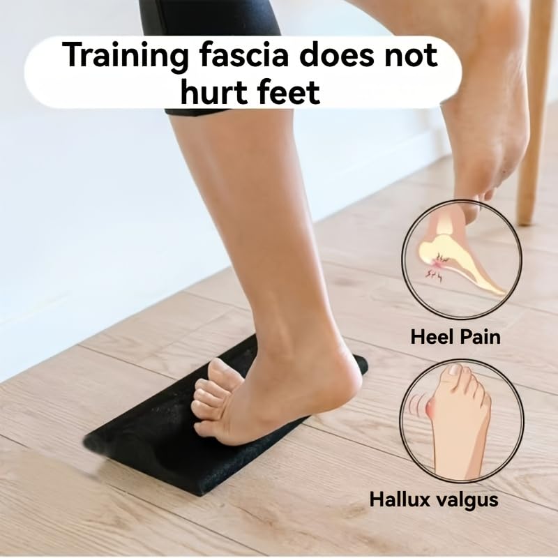 Plantar Fasciitis Relief Stretch Pad, Foot Stretch Board, 11.81×6.30×1.77in Black EVA Arch Support Toe Trainer Board for Achilles Tendonitis, Foot Pain Recovery & Calf Yoga Stretching