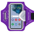 Armband for Samsung Galaxy S26 S25 S24 S23 S22 Ultra/Plus/FE, Gym Running Workouts Arm Band with Earbuds Holder (Purple) - color: Purple