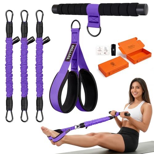 3-Tube Pedal Resistance Band w/Handles, 30/40LBS Sit Workout Gear - color: purple, size: 30lbs