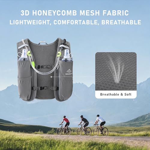 Running Hydration Vest 5L, Running Vest Pack with 1.5L Water Bladder - color: Grey