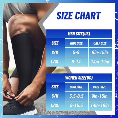 3 Pairs Compression Socks for Women & Men 15-20 mmHg, Knee High - color: 02 White/White/White, size: Small-Medium