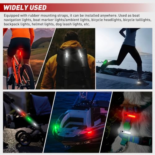 Nilight Marine Boat Navigation Light 4PCS Red Green White Four Modes Lamp - color: 5LED Navigation Light-4Pcs