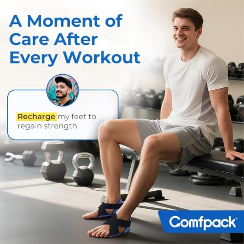 Comfpack Plantar Fasciitis Relief Ice Packs, 2PCS Heel Ice Pack Warp - color: Blue