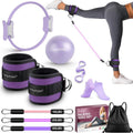 Pilates Ring Kit for Women, Pilates Equipment Accessories, Home Workout Set with Magic Circle, Mini Exercise Ball, Ankle Resistance Bands & Yoga Socks, for Fitness, Toning & Better Me Gifts - size: 10 Count(Pack of 1)
