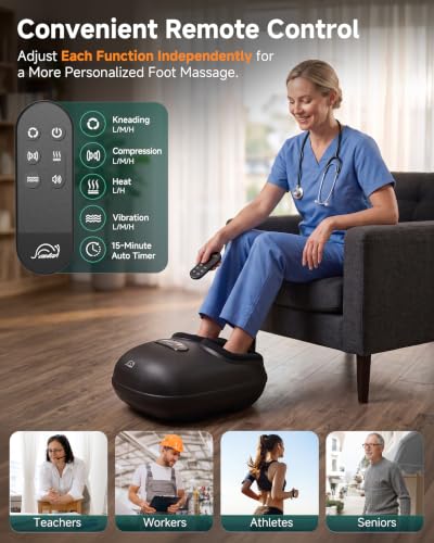 Snailax 4-in-1 Foot Massager with Heat 2026 Upgraded FSA Eligible Item - color: A.black