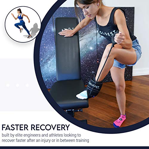 THE COLDEST Ankle Ice Pack - Ice Wrap w/Cold Gel Pack & Air Compression - Faster Recovery Ankle Sleeve Compression Support for Achilles Tendon Injuries, Plantar Fasciitis, Swelling, & more