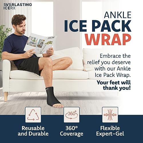 Ankle Ice Pack Wrap, Reusable Gel Cold Compression for Plantar Fasciitis - style: L-XL
