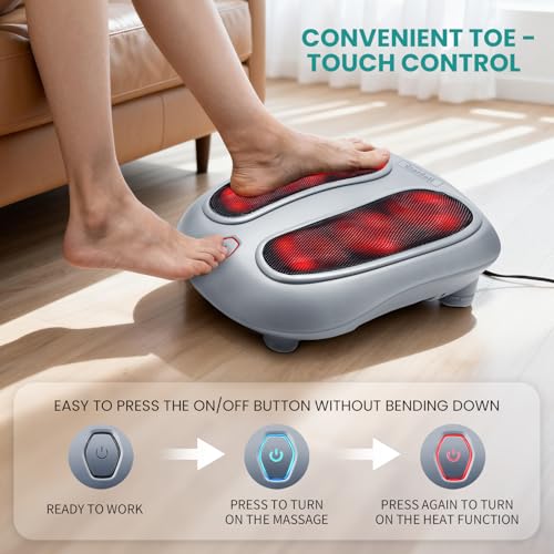 Nekteck Shiatsu Foot Massager with Heat for Plantar Fasciitis - color: Gray