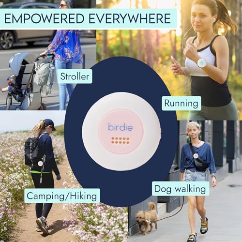 She's Birdie - The Original Personal Safety Alarm Disc for Bikes, Hikes, and Late Nights - Loud Siren, LED Light for Extra Visibility, Rechargeable, Handsfree, Lightweight, Water Resistant (Blossom) - color: Blossom