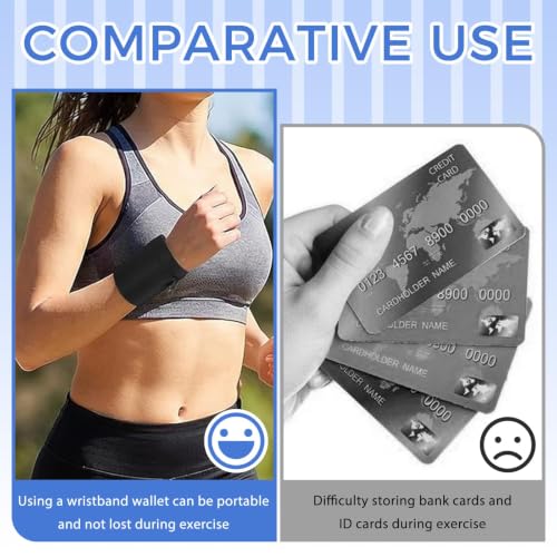 3PCS Wrist Wallet Armband - Anti-Theft Zipper Pouch for Running & Workout