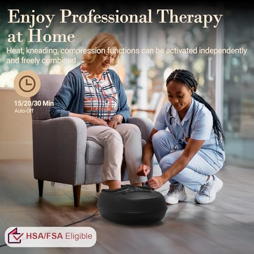Foot Massager with Heat for Neuropathy-[2026 Upgraded], FSA Eligible HSA - color: Black